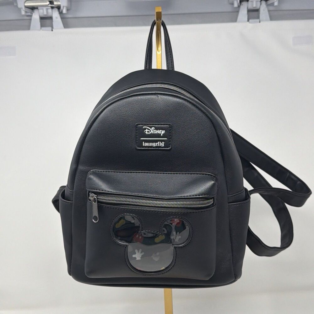 Loungefly Mini Backpack Disney Mickey Mouse Pin Collector Pockets Black Bag